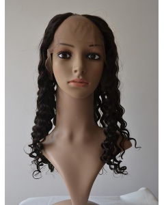 Sleek Black Curly Lace Front Long U Part Human Hair Women Wigs Sleek Black Curly Lace Front Long U Part Human Hair Women Wigs