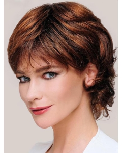 8" Curly Lace Front Monofilament Short Synthetic Layered Wigs For Older Ladies 8" Curly Lace Front Monofilament Short Synthetic Layered Wigs For Older Ladies