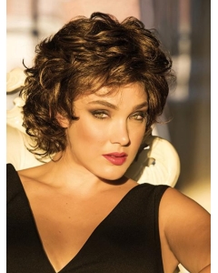 Brown Curly Monofilament  Short Classic  Wigs For Black Women Brown Curly Monofilament  Short Classic  Wigs For Black Women