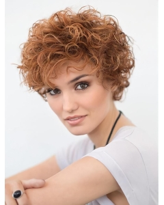8inch Short Curly Blonde Top High Quality Natural Synthetic Lace Wigs For Older 8inch Short Curly Blonde Top High Quality Natural Synthetic Lace Wigs For Older