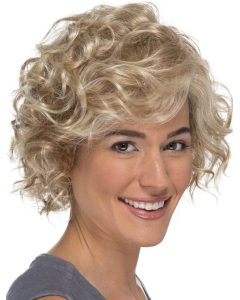 Hot Sale Short Curly 8" Blonde Classic Lace Wig For Women Hot Sale Short Curly 8" Blonde Classic Lace Wig For Women