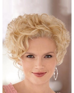 Blonde Short Curly Online Heat Friendly Synthetic Wigs For Older Women Blonde Short Curly Online Heat Friendly Synthetic Wigs For Older Women