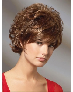 Afro Curly Women's Blonde Color Bob Style Curl Human Hair Capless Wigs 14Inch Afro Curly Women's Blonde Color Bob Style Curl Human Hair Capless Wigs 14Inch