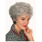 Sexy Women's Side Part Short Bob Curly Hairstyles Grey Lady Classic Short Capless Wigs 