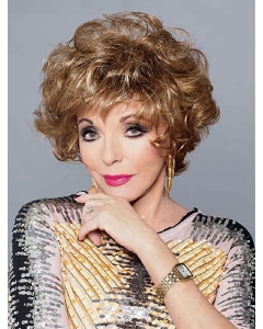 Convenient Blonde Curly Short Capless Synthetic Hair Wigs for Older Women