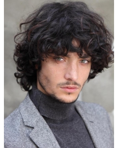 Affortable Black Stylish Curly Full Lace Short Human Hair Men Wigs Affortable Black Stylish Curly Full Lace Short Human Hair Men Wigs
