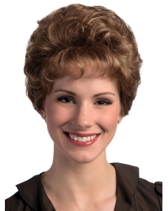Top Quality Brown Curly Short Classic Heat Friendly Synthetic Wigs