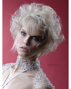 Young Fashion Platinum Blonde Curly Celebrity Short Synthetic Wigs For Older Women Young Fashion Platinum Blonde Curly Celebrity Short Synthetic Wigs For Older Women
