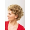 Womens Short Curly Blonde Synthetic Classic Capless Wigs 8inch For Older Women