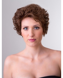 Fashion Women's Monofilament 8inch Curly Short Brown Synthetic Classic Lady Wigs 8inch Fashion Women's Monofilament 8inch Curly Short Brown Synthetic Classic Lady Wigs 8inch