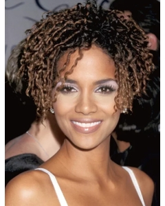 Halle Berry Short Curly Brown Lace Front Wigs Without Bangs Halle Berry Short Curly Brown Lace Front Wigs Without Bangs