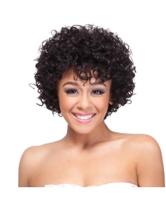 Fashionable Natural Looking Black Curly Short Synthetic Capless Wigs For Women 10inch Fashionable Natural Looking Black Curly Short Synthetic Capless Wigs For Women 10inch