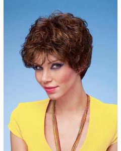 Suitable Brown Curly Short Classic Wigs