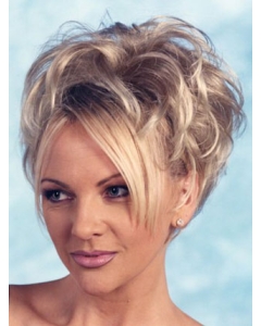 Blonde Curly Short Human Hair Wigs & Half Wigs
