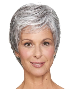 Short Grey Straight 8inch Cheap Classic Lace Front Synthetic Wig Short Grey Straight 8inch Cheap Classic Lace Front Synthetic Wig