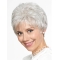 Natural Looking Short Grey Straight 8Inch Grey Wigs For Older Women