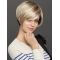 Short 8" Capless Platinum Blonde Straight Ladies Bob Wigs