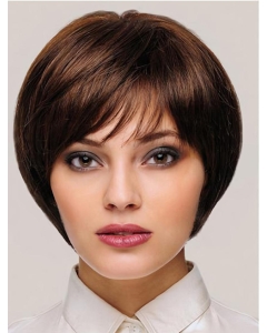 8" Straight Monofilament Synthetic With Bangs Womens Short Wigs 8" Straight Monofilament Synthetic With Bangs Womens Short Wigs
