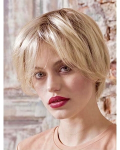 Platinum Blonde Straight 8" Synthetic Bobs Ladies Monofilament Wigs Platinum Blonde Straight 8" Synthetic Bobs Ladies Monofilament Wigs
