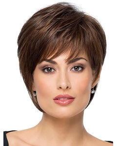 8" Straight Brown With Bangs Short Wigs 8" Straight Brown With Bangs Short Wigs