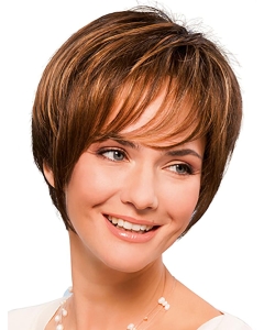 8" Straight Short Copper Synthetic With Bangs Hand Tied Wigs 8" Straight Short Copper Synthetic With Bangs Hand Tied Wigs