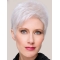 8" Short Straight Sleek Monofilament Grey Wigs