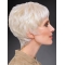 8" Short Straight Great 100% Hand-tied Grey Wigs