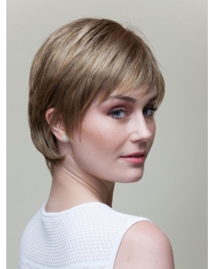 Straight Short 8" Blonde 100% Hand-tied Wigs Straight Short 8" Blonde 100% Hand-tied Wigs
