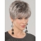 Straight Short 8" 100% Hand-tied Good Grey Wigs