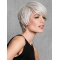 Capless Straight Grey Short Synthetic Wigs