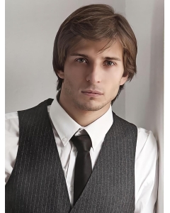 Straight Brown Layered Men Wig That Look Real