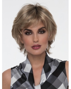 8" Straight Blonde Monofilament Wig With Bangs