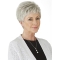 Comfortable Short Straight 4" Grey Wigs