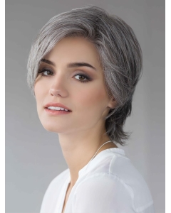 Short Straight Grey Layered 100% Hand Tied Synthetic Wigs Short Straight Grey Layered 100% Hand Tied Synthetic Wigs