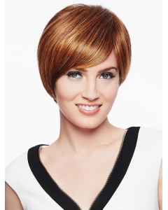 Straight Copper With Bangs 6" Synthetic Capless Wigs Straight Copper With Bangs 6" Synthetic Capless Wigs