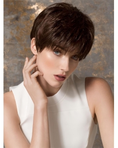 Unique Straight Brown Cropped Petite Monofilament Wigs  Unique Straight Brown Cropped Petite Monofilament Wigs