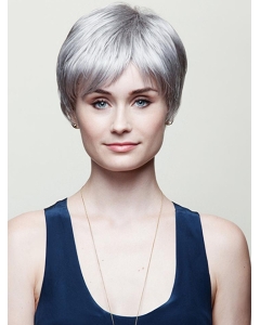 6" Straight  Capless Short Grey Wigs 6" Straight  Capless Short Grey Wigs