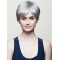 6" Straight  Capless Short Grey Wigs