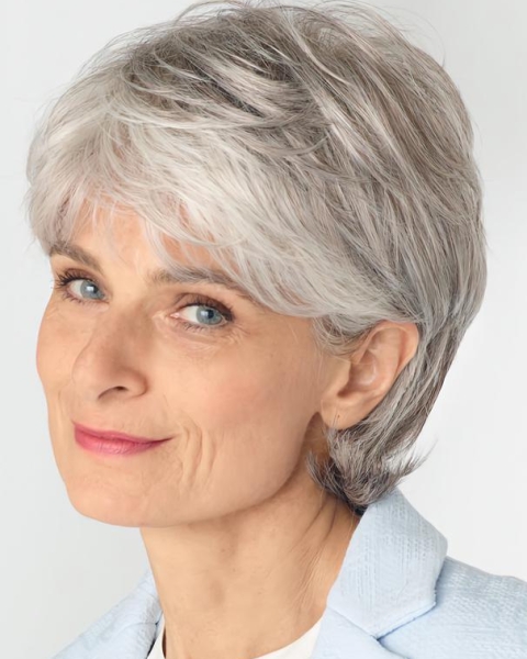 Fashional White Grey Short Straight High Quality Wigs
