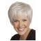 Silver Lady Short With Bangs Human Wigs