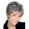 Sleek Straight Short Synthetic Grey Wigs