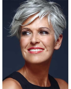 Short Remy Human Hair Capless Straight Grey Wigs 8 Inch Short Remy Human Hair Capless Straight Grey Wigs 8 Inch