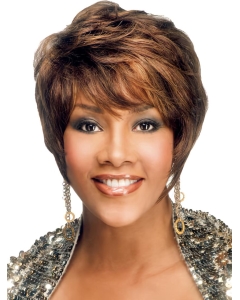 Refined Brown Straight Short African American Wigs Refined Brown Straight Short African American Wigs
