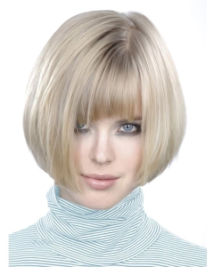 Young Fashion Platinum Blonde Chin Length Straight Wigs Young Fashion Platinum Blonde Chin Length Straight Wigs