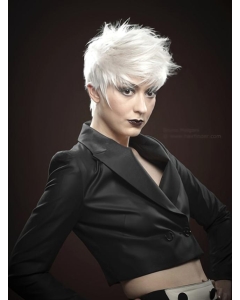 Young Fashion Powerful Short White Mono Capless Human Wigs Young Fashion Powerful Short White Mono Capless Human Wigs