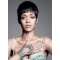 Rihanna Pixie Cut Short Straight Lace Front Human Hair Wig with Bangs