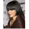 Rihanna Chin-length 100% Human Remy Hair Straight Lace Bob Wig with Bangs