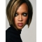 Tyra Banks Sophisticated and Asymmetrical Short Straight Lace Front Human Hair Bob Wig