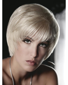 Young Fashion Platinum Blonde Short Mono Wigs Young Fashion Platinum Blonde Short Mono Wigs