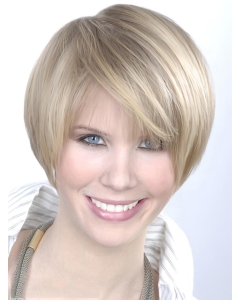 Young Fashion Platinum Blonde Ear Length Short Wigs For Women Young Fashion Platinum Blonde Ear Length Short Wigs For Women